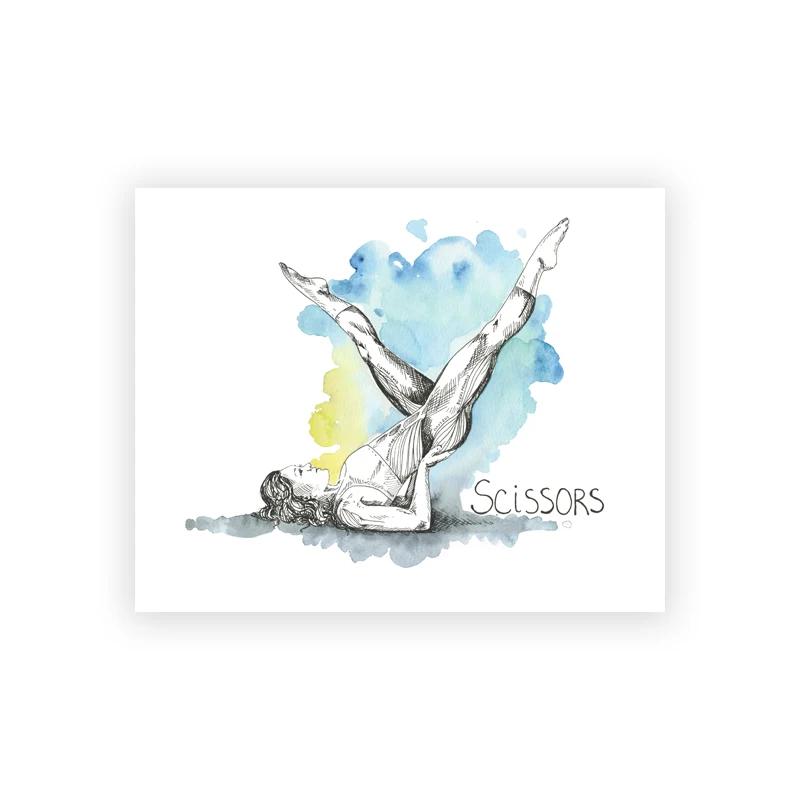 Pilates i joga - plakat z planem treningu Jasnozielony
