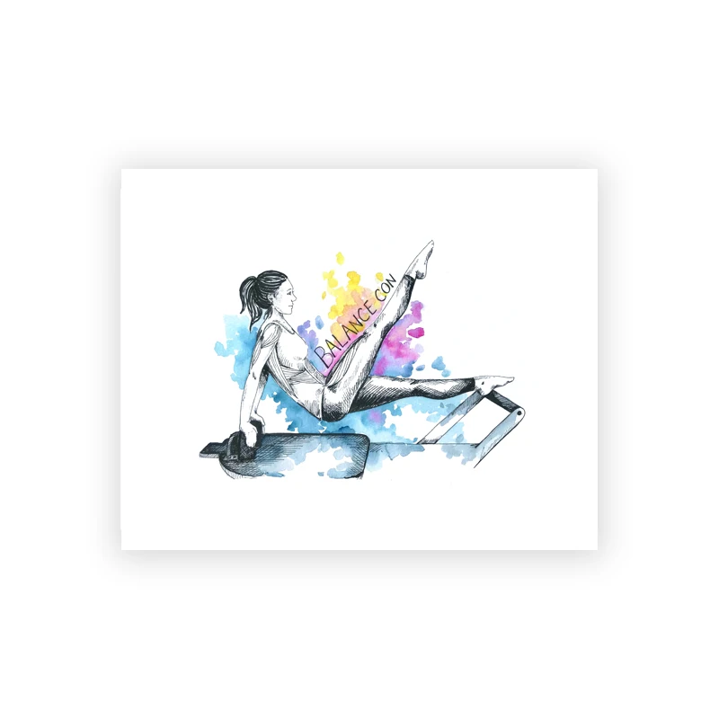 Pilates i joga - plakat z planem treningu żółty