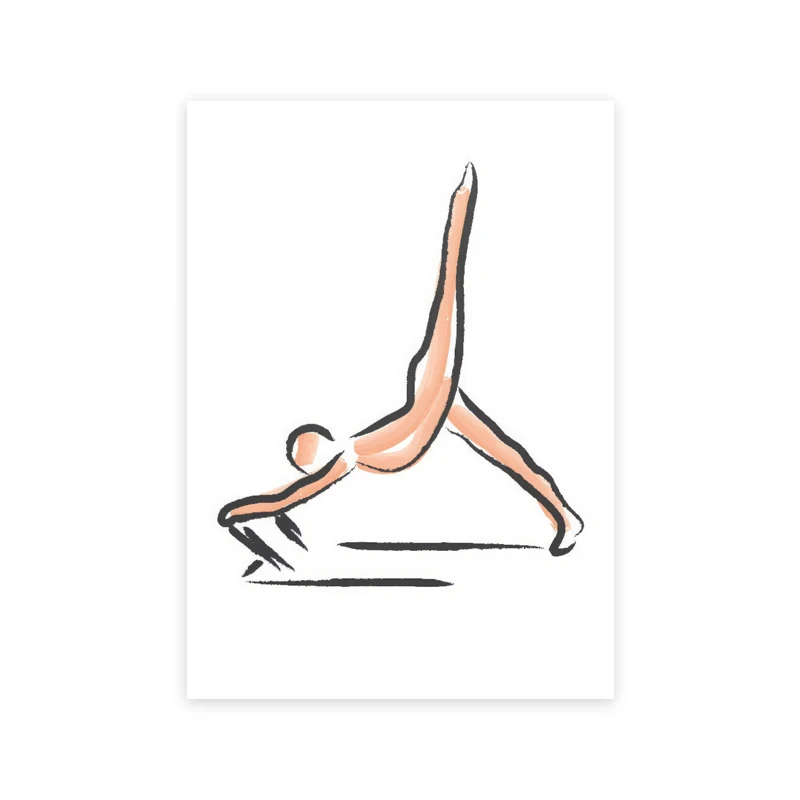 Pilates - kolorowy plakat z pozami Biały