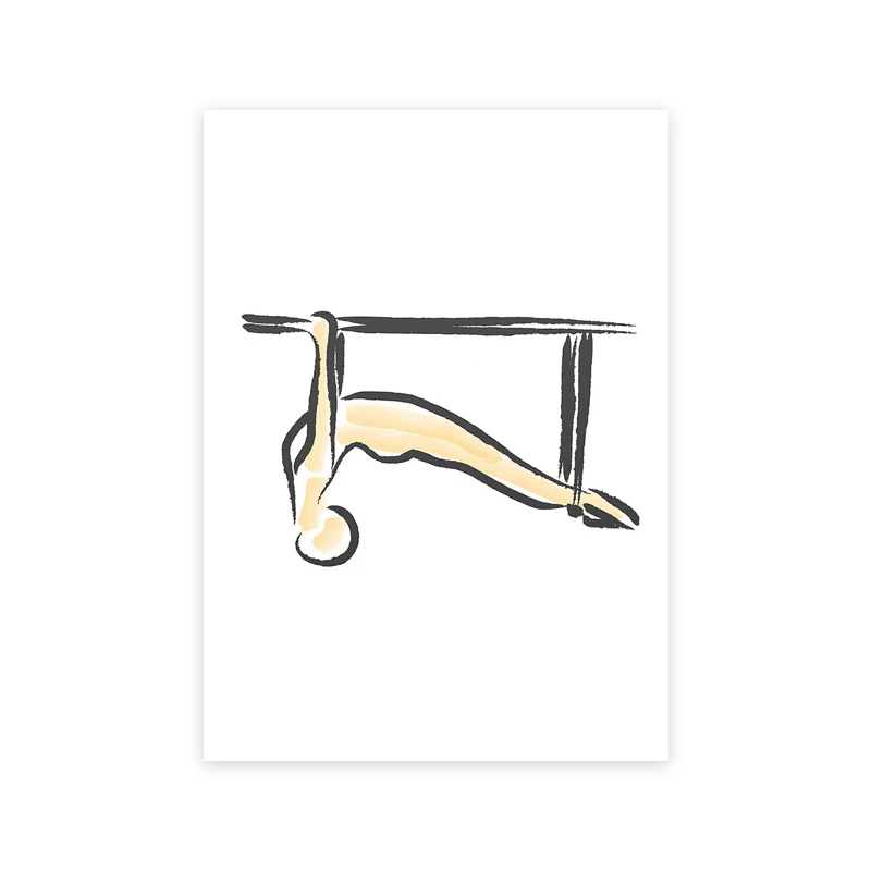 Pilates - kolorowy plakat z pozami Czerwony