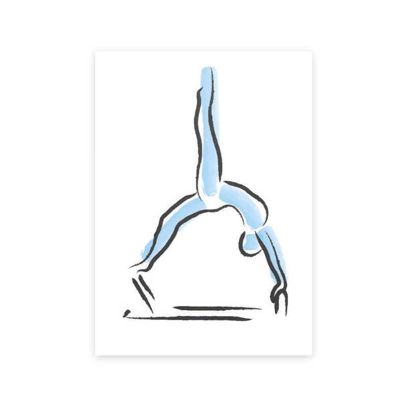 Pilates - kolorowy plakat z pozami Fioletowy