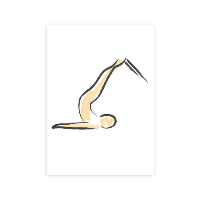 Pilates - kolorowy plakat z pozami Niebieski