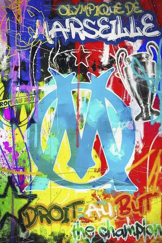 Plakat Piłka Nożna Graffiti Akwarela Wzór 2