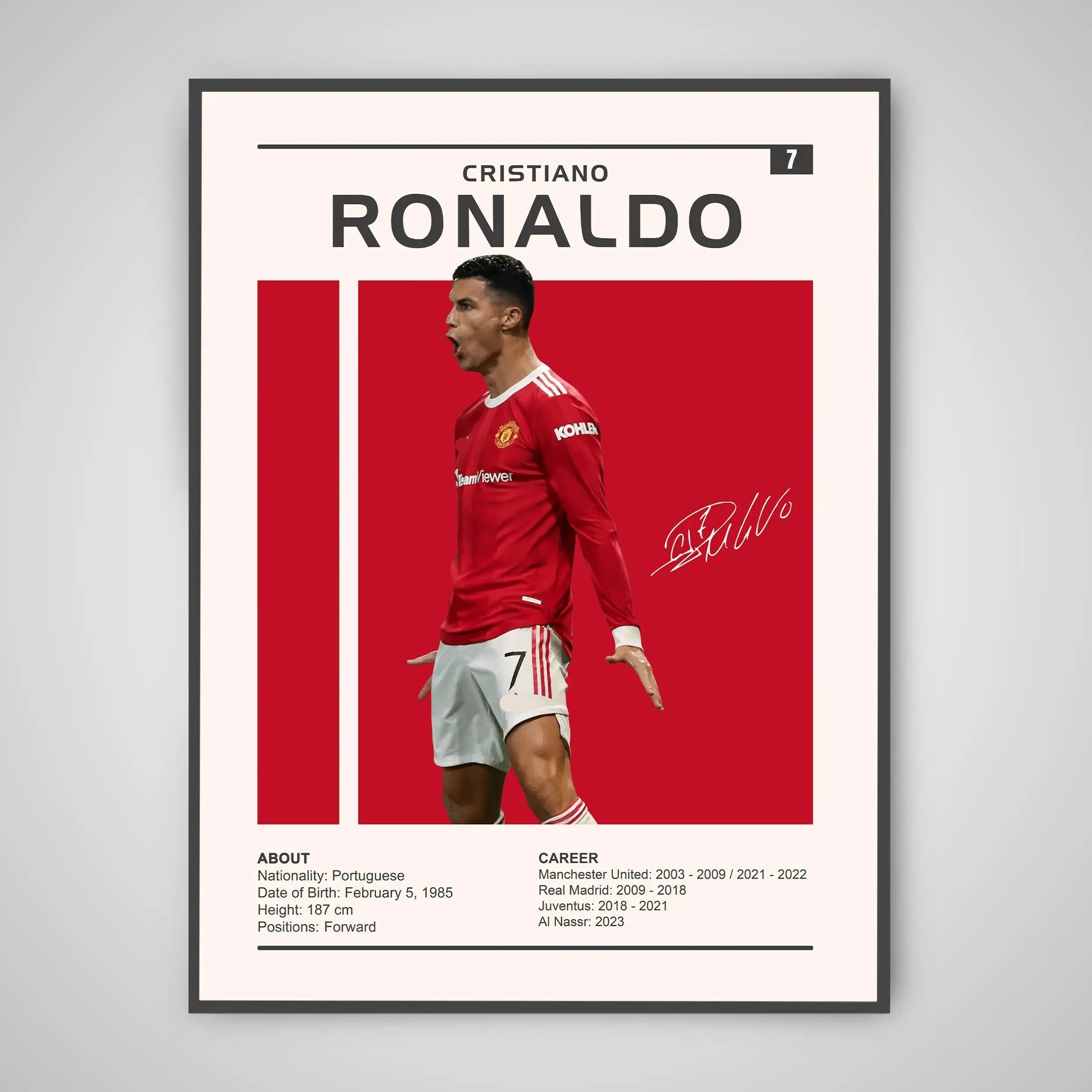 Gwiazda futbolu - plakat sportowy Czarny
