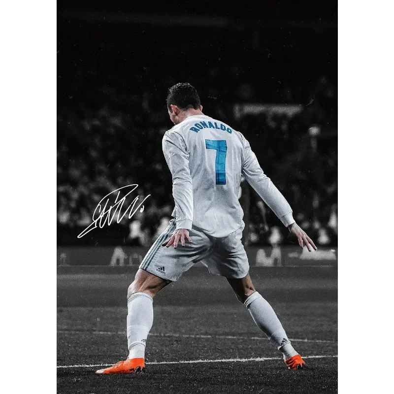 Plakat z piłkarzem - nowoczesny portret sportowy Wzór 4
