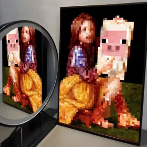 Plakat z klasycznymi grami pixel art Wzór 1