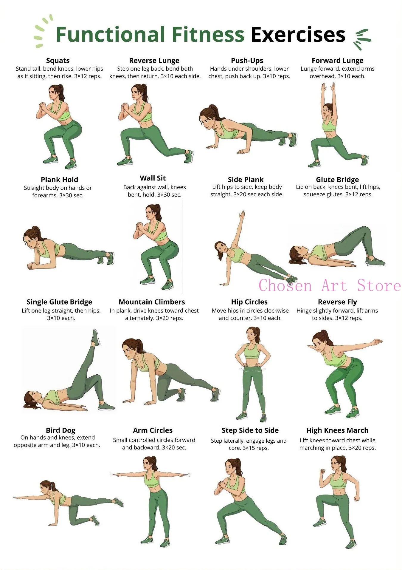 Plan treningu fitness - plakat na siłownię Różowy