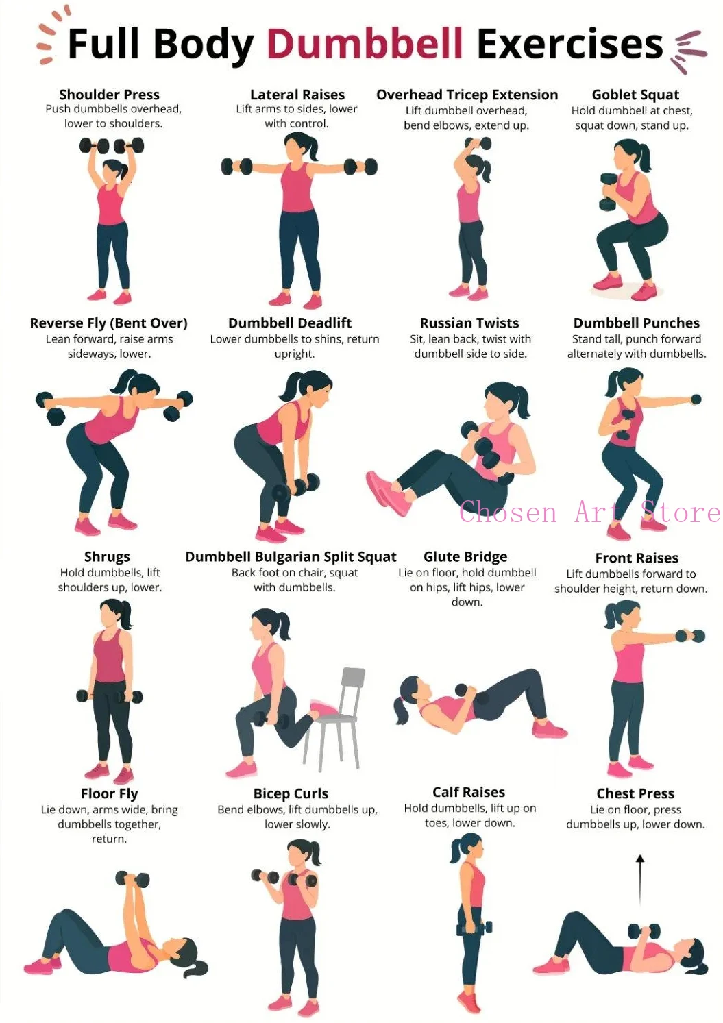 Plan treningu fitness - plakat na siłownię Zielony