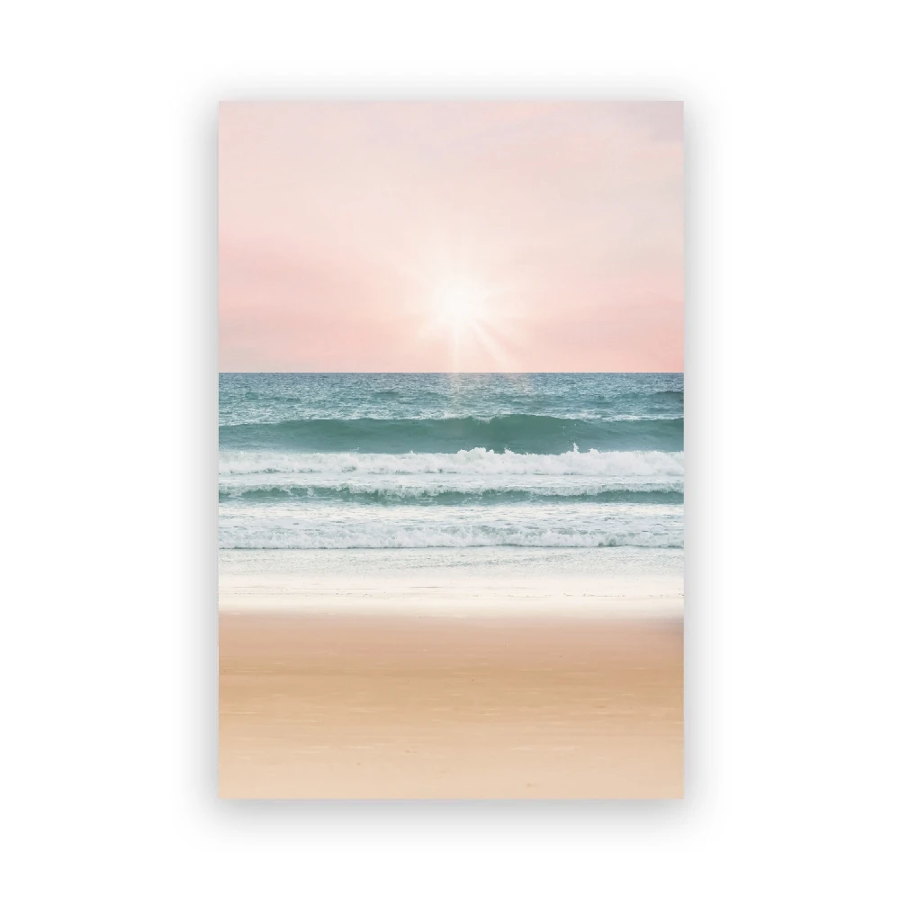 Ocean z lotu ptaka - plakat fotograficzny plaży Jasnozielony