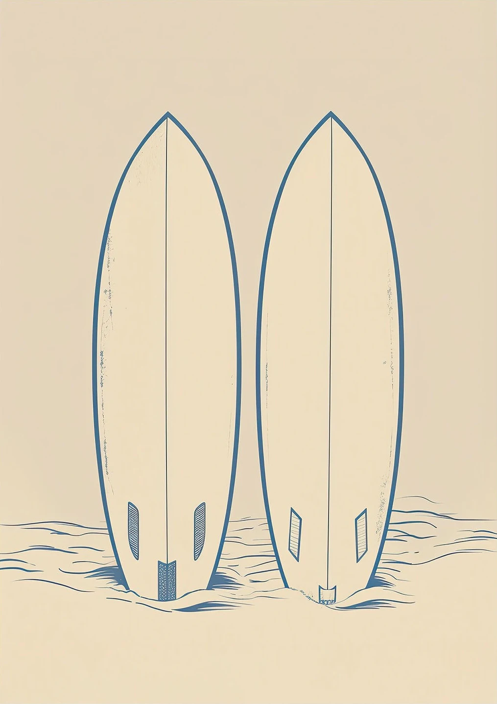 Plakat plaża i surf vintage na płótnie Czerwony