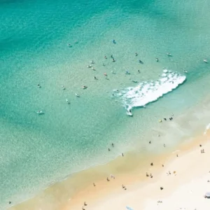Plaża w Sydney - plakat fotograficzny surfing żółty