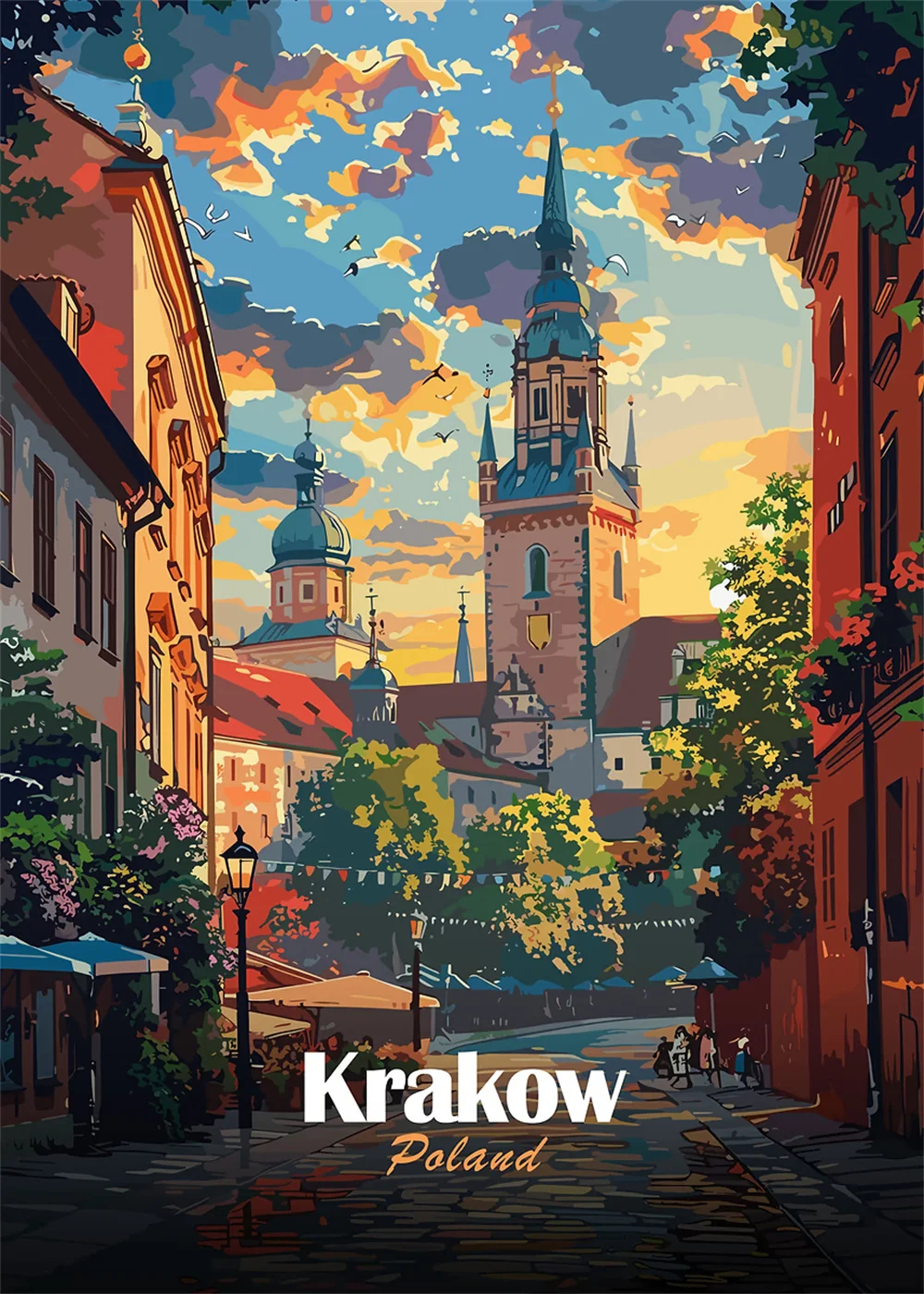 Plakat podróże - Londyn, Paryż, Rzym Wzór 3