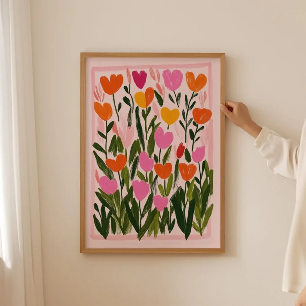 Bukiet polnych kwiatów - plakat botaniczny żółty