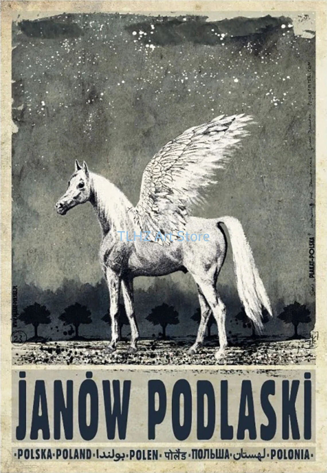 Polska vintage - plakaty miast i krajobrazów Niebieski