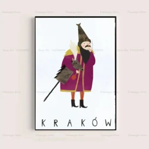 Plakat polskie miasta - Warszawa, Kraków, Gdańsk Złoto
