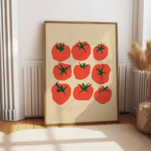 Plakat z pomidorami w stylu śródziemnomorskim Biały