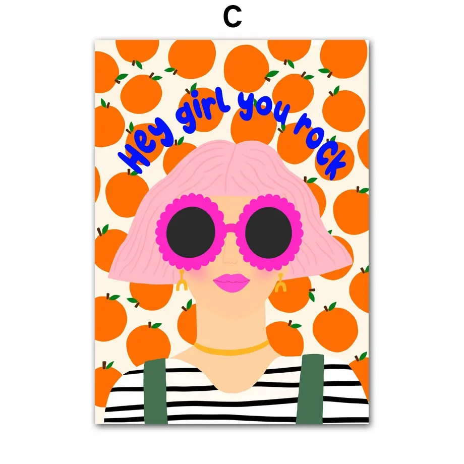 Dziewczyna w okularach - plakat pop art Czerwony