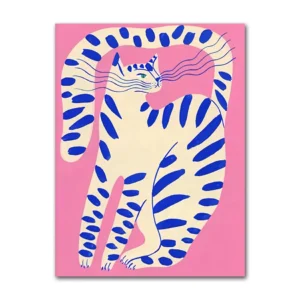 Kobiety, koty i kwiaty - plakat pop-art Biały