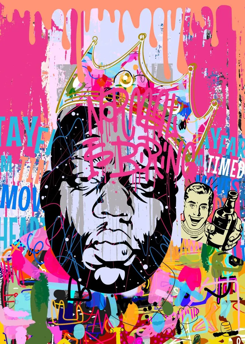 Scarface i Mona Lisa - plakat pop art graffiti Khaki