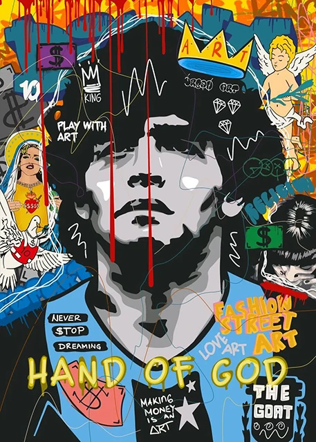 Scarface i Mona Lisa - plakat pop art graffiti śliwka