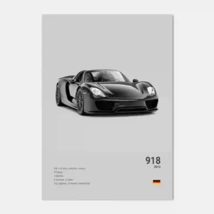 Porsche 911 GT3 RS - plakat do garażu czarno-biały Wzór 1