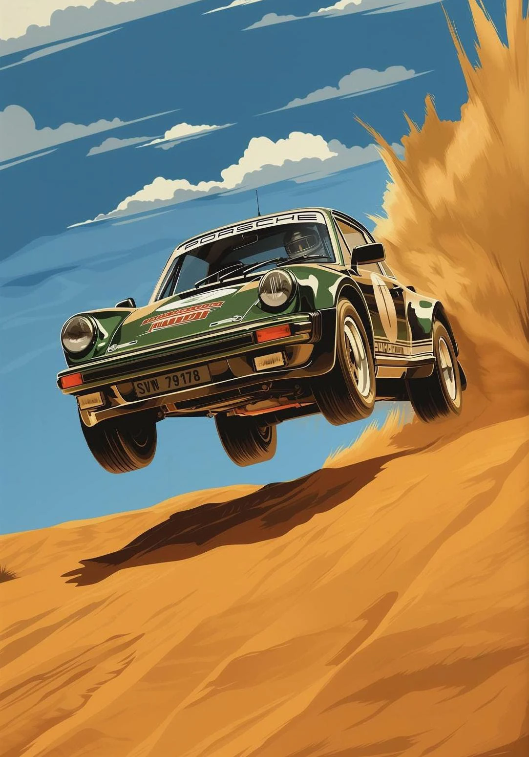 Porsche 911 Alpine Drive – plakat retro Wzór 11