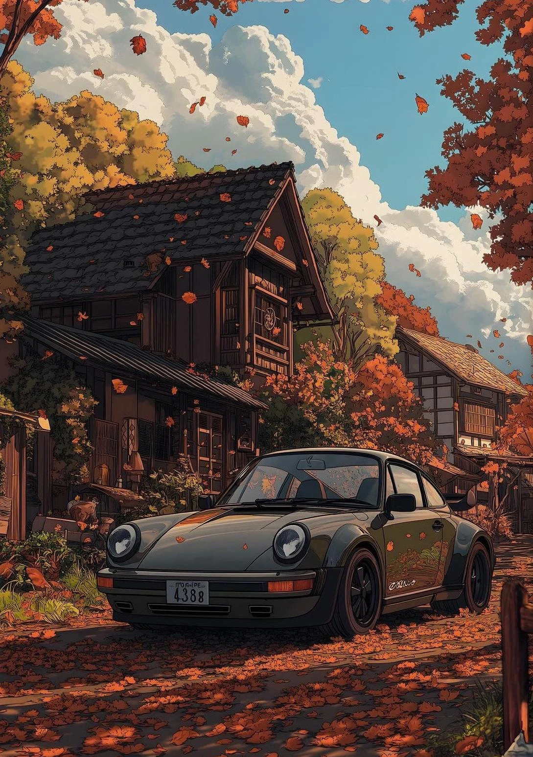 Porsche 911 Alpine Drive – plakat retro Wzór 12