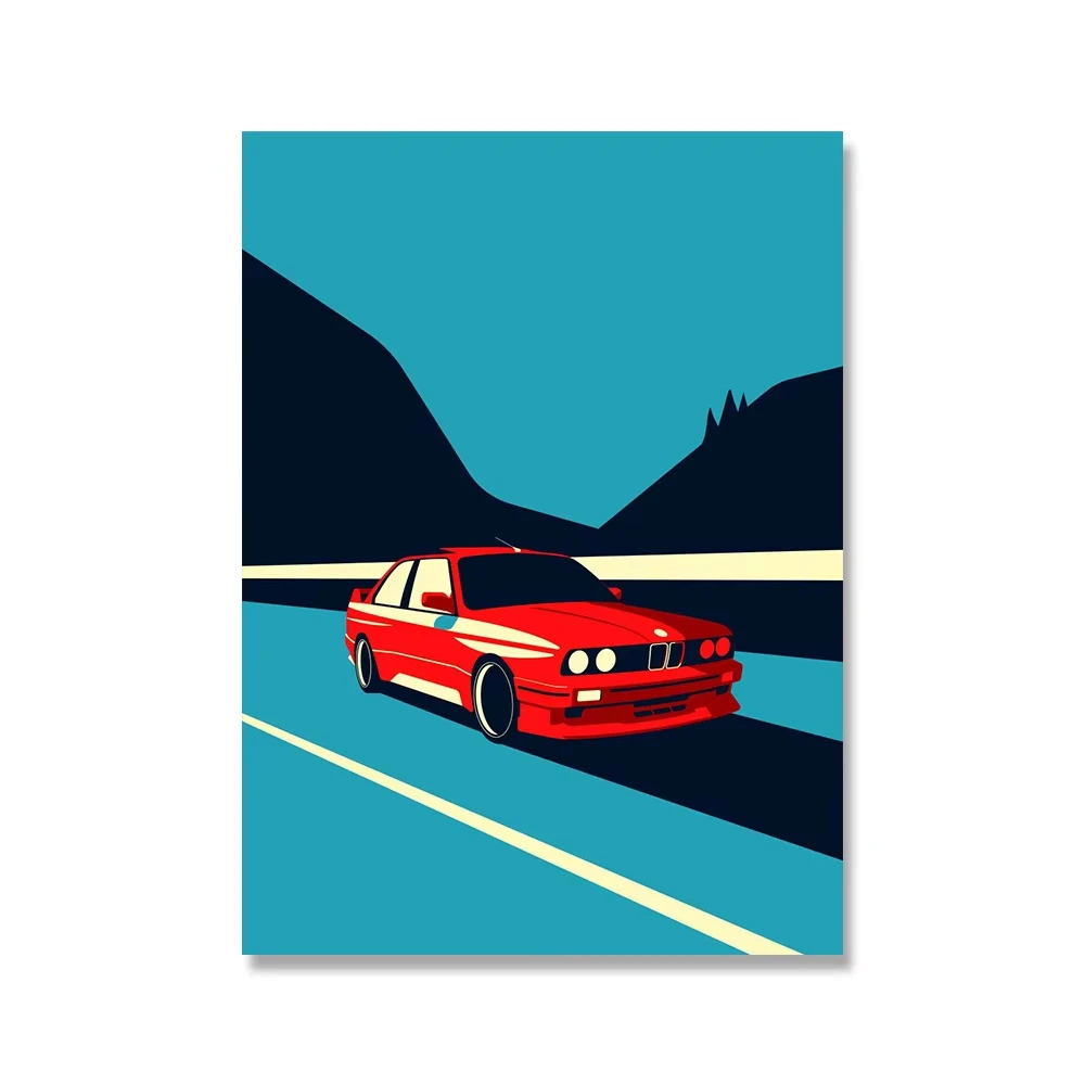Plakat Porsche 911 - klasyczny samochód retro Wzór 4