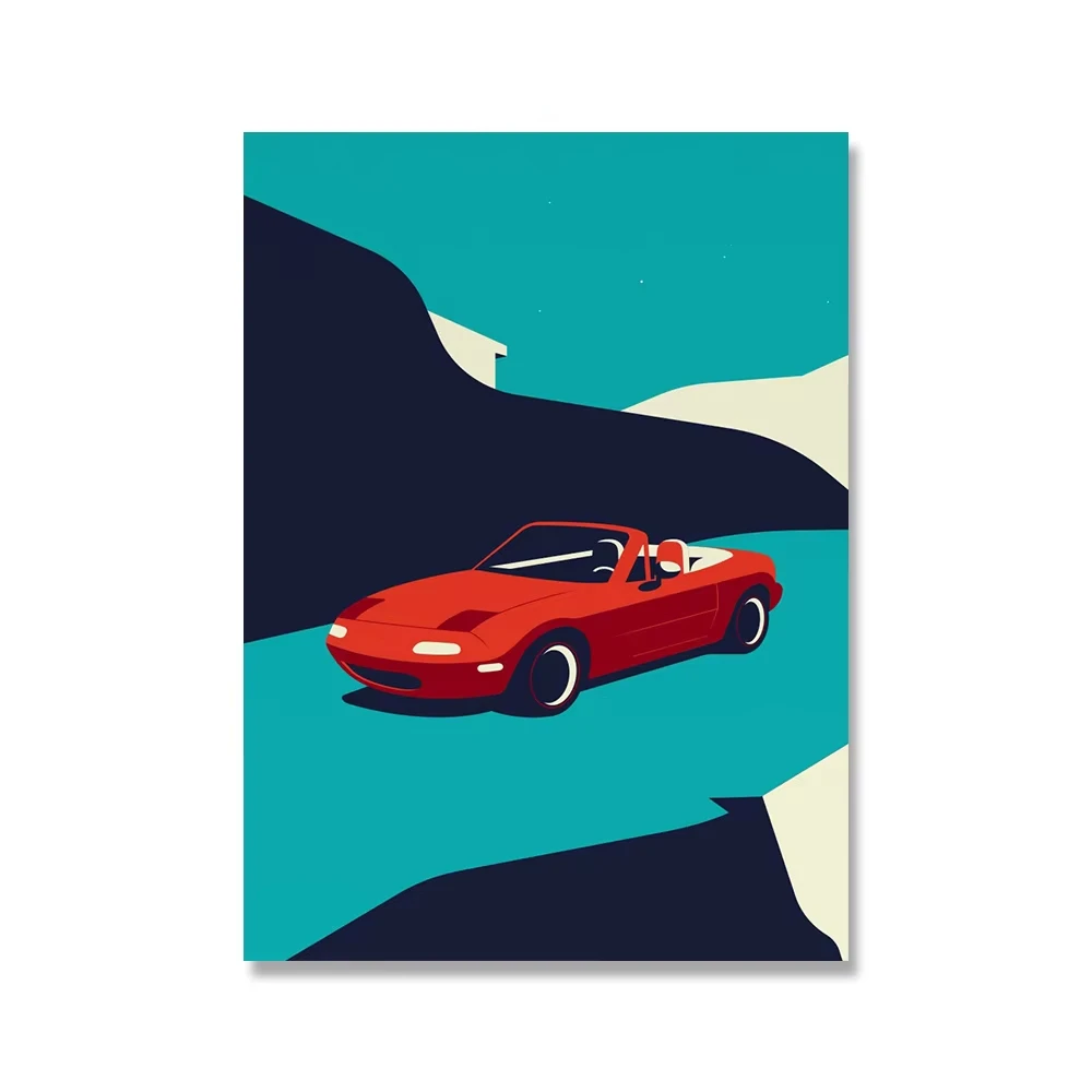 Plakat Porsche 911 - klasyczny samochód retro Wzór 6