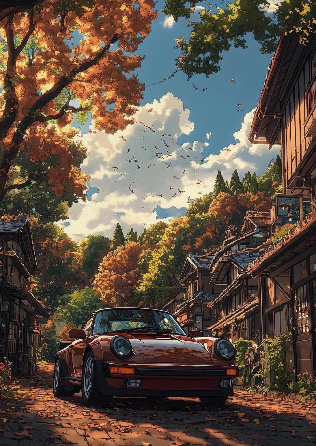 Porsche 911 Alpine Drive - plakat retro Wzór 8