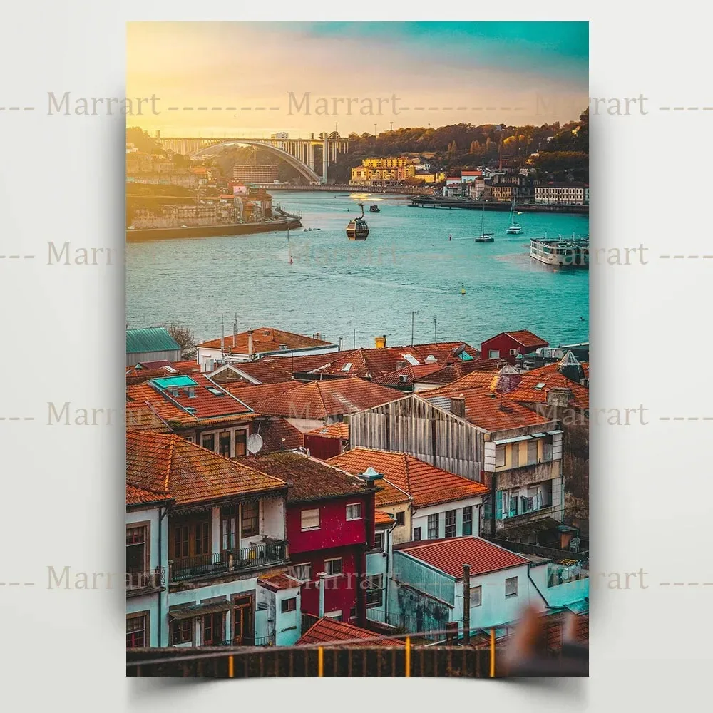 Plakat Porto - zachód słońca nad rzeką Douro Wzór 5