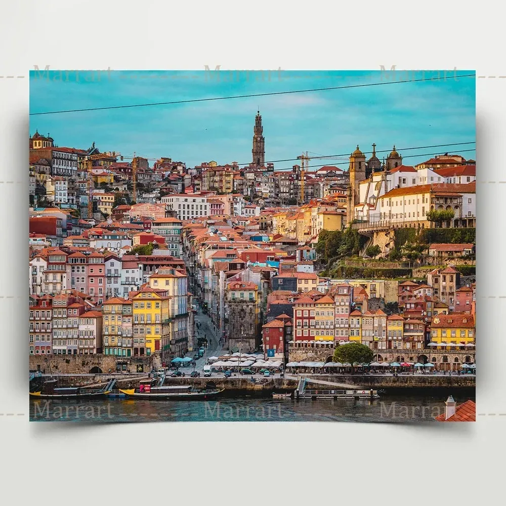Plakat Porto - zachód słońca nad rzeką Douro Wzór 6