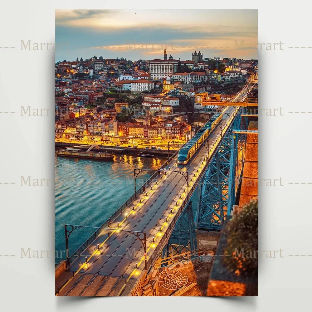 Plakat Porto - zachód słońca nad rzeką Douro Wzór 7