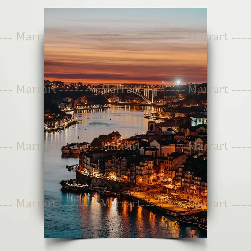 Plakat Porto - zachód słońca nad rzeką Douro Wzór 8