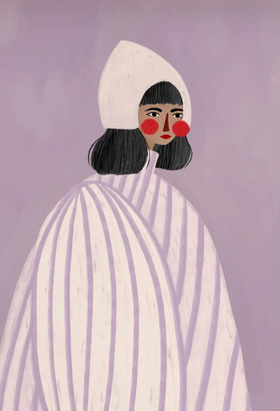 Plakat minimalistyczny portret kobiety Fioletowy