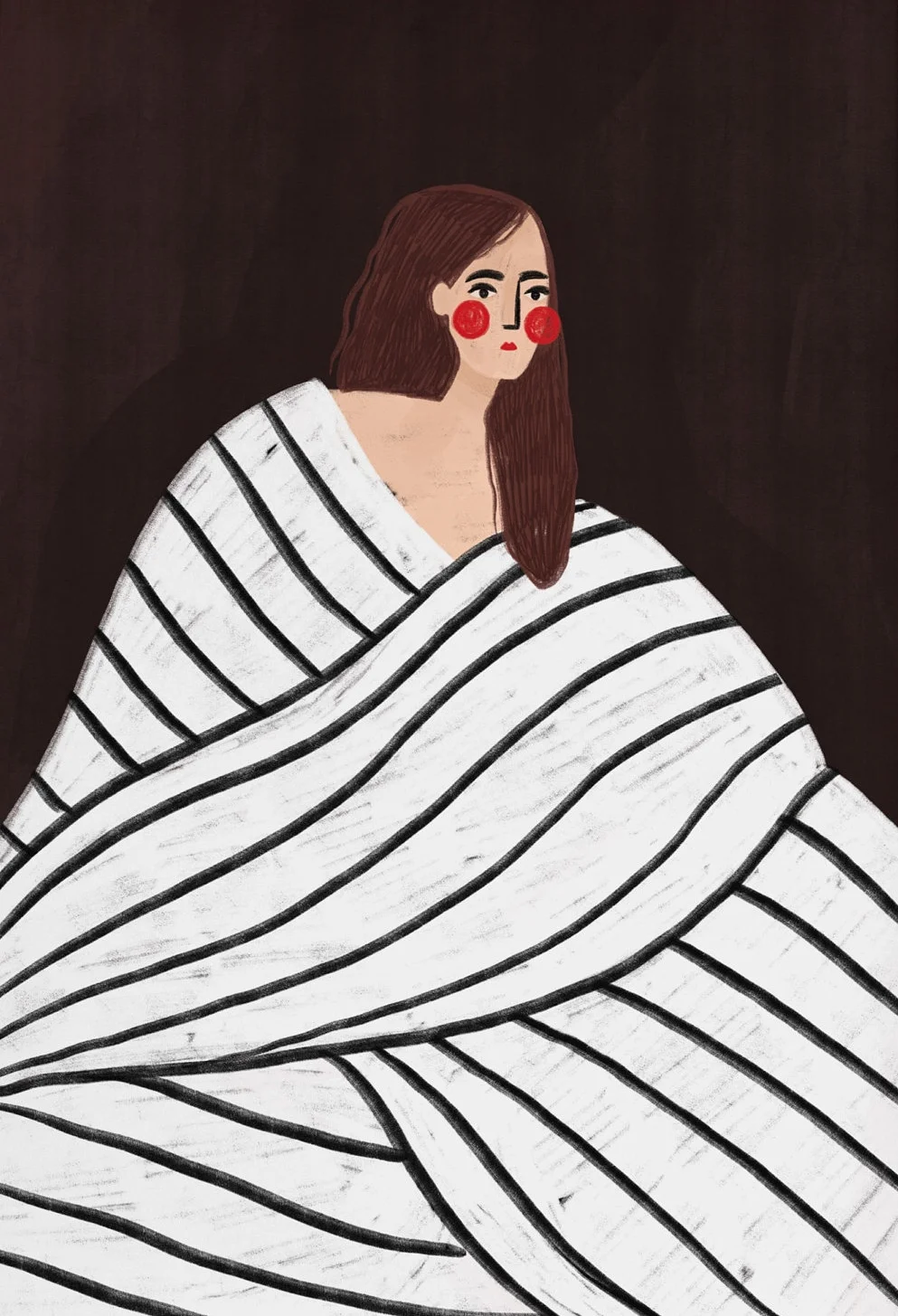 Plakat minimalistyczny portret kobiety Zielony
