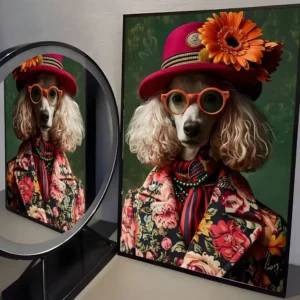 Plakat Portret Zwierzęcia w Stylu Eklektycznym Jasnoszary
