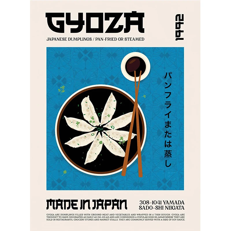 Plakat z potrawami świata - kuchnie świata na płótnie Jasnożółty