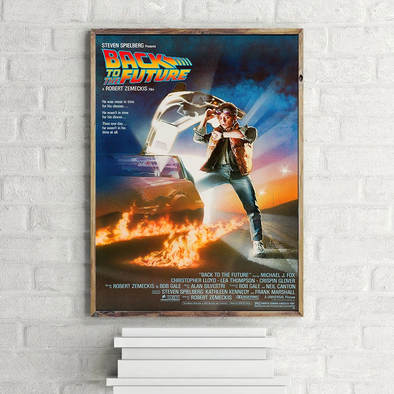 Plakat Powrót do przyszłości - vintage filmowy Biały