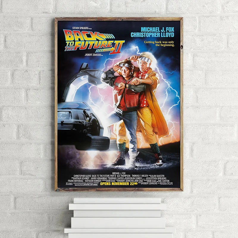 Plakat Powrót do przyszłości - vintage filmowy żółty