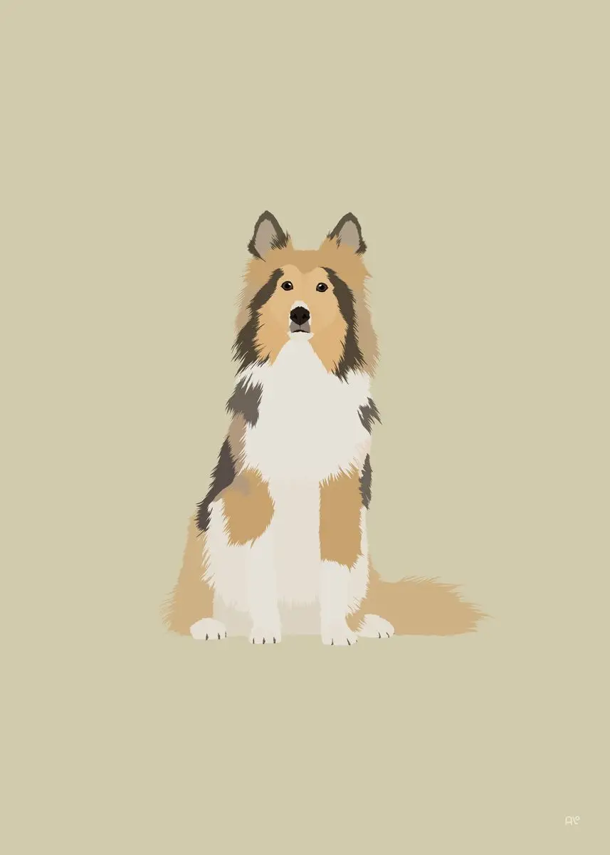 Plakat z psami - golden retriever i buldog francuski Ciemny szary