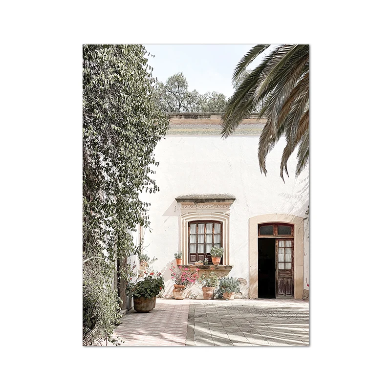 Plakat Puglia Włochy - architektura w stylu boho Czarny