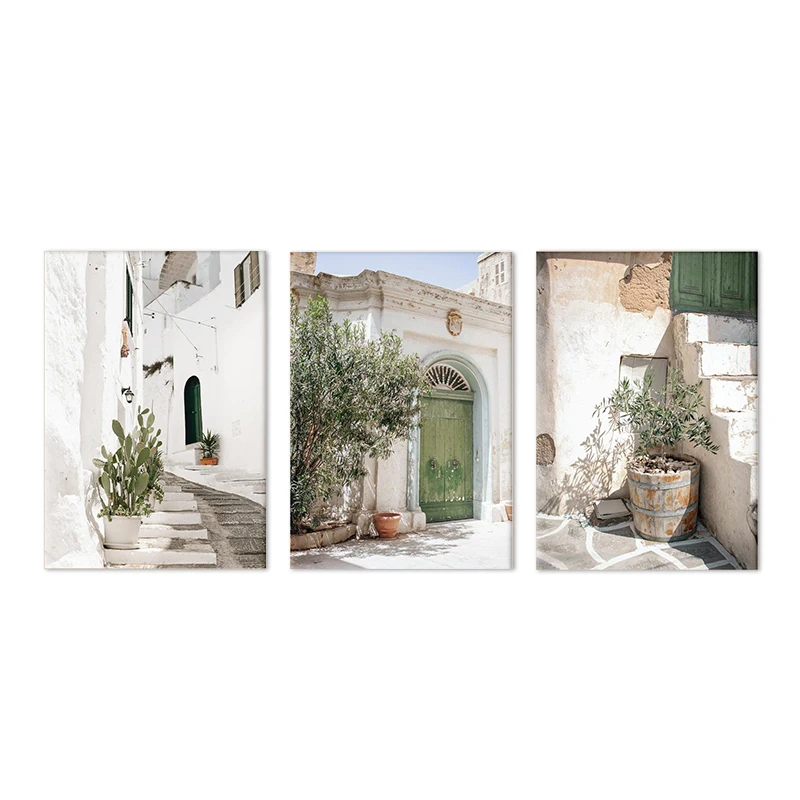 Plakat Puglia Włochy - architektura w stylu boho Różowy