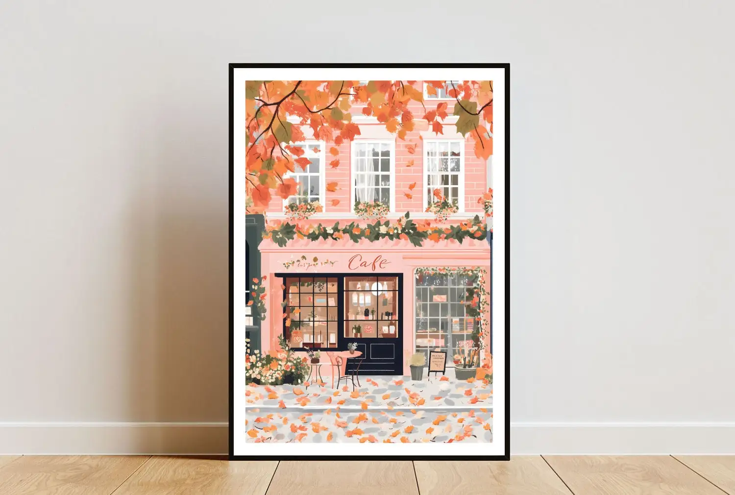 Plakat Jesienna Kawiarnia Pumpkin Spice Latte Khaki