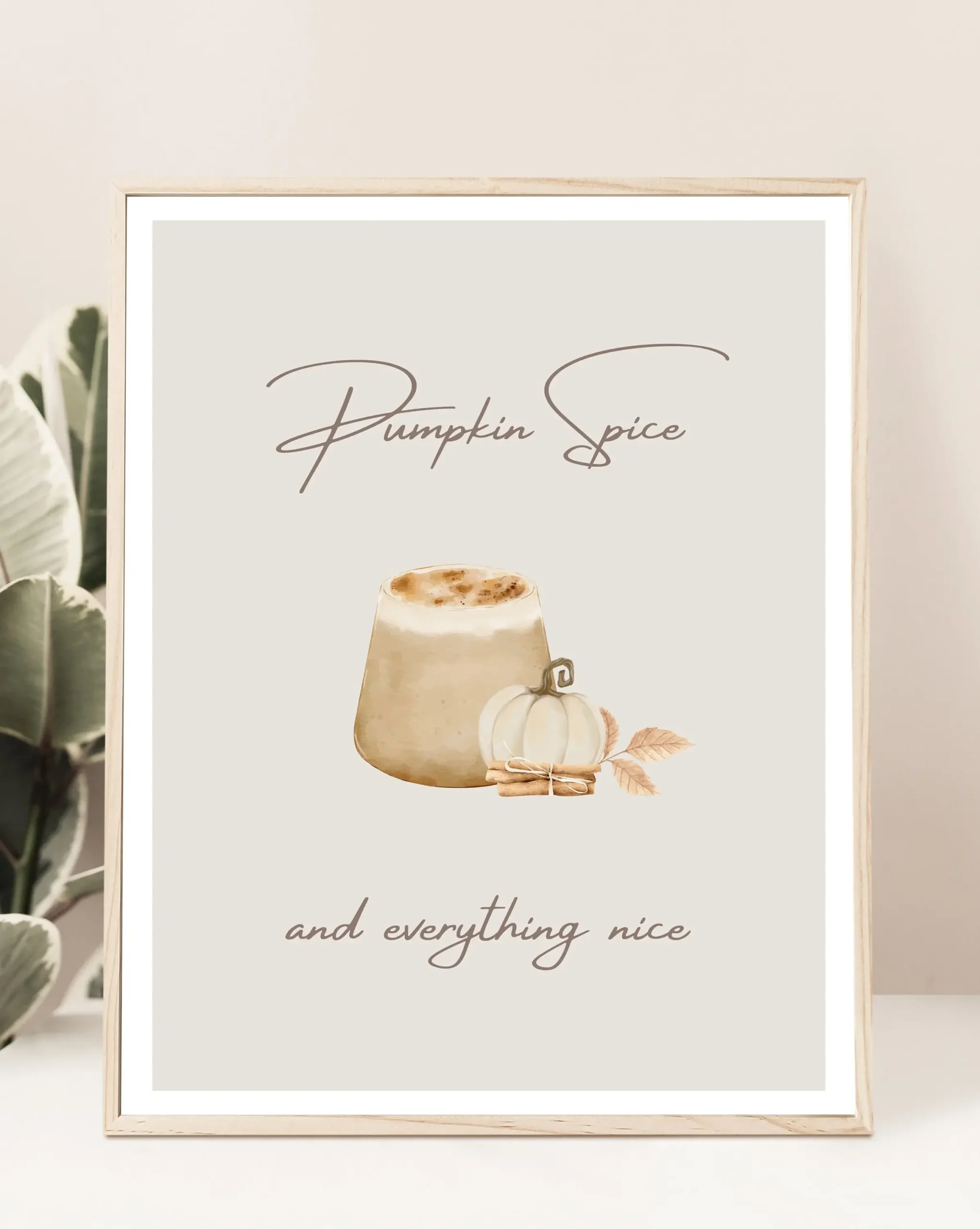 Plakat Jesienna Kawiarnia Pumpkin Spice Latte Zielony