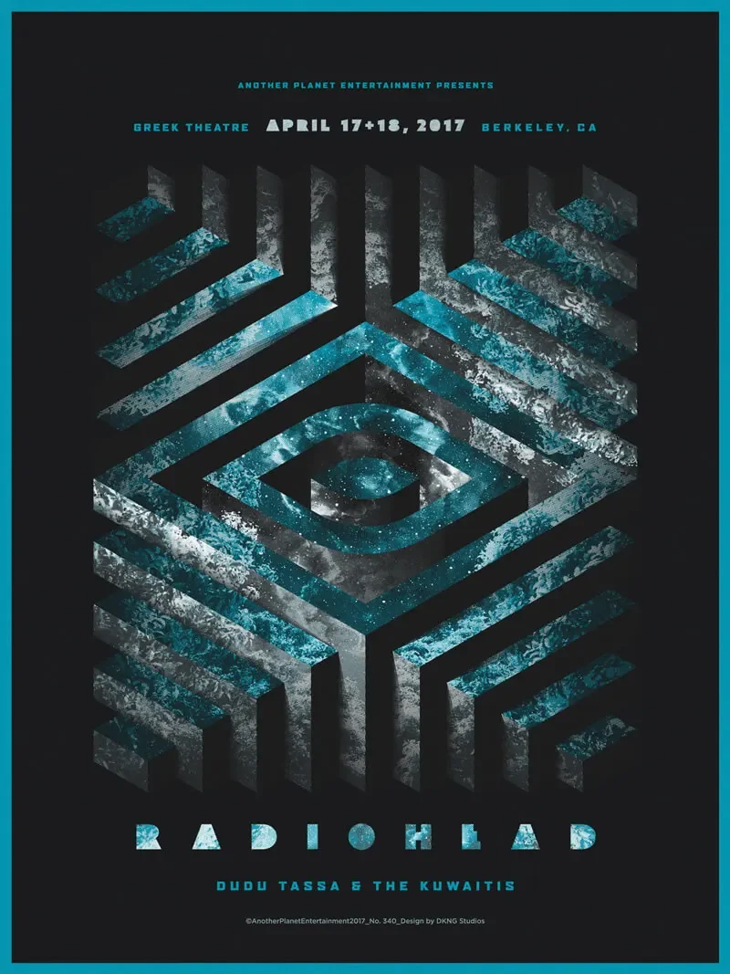 Radiohead vintage plakat muzyczny Wzór 3