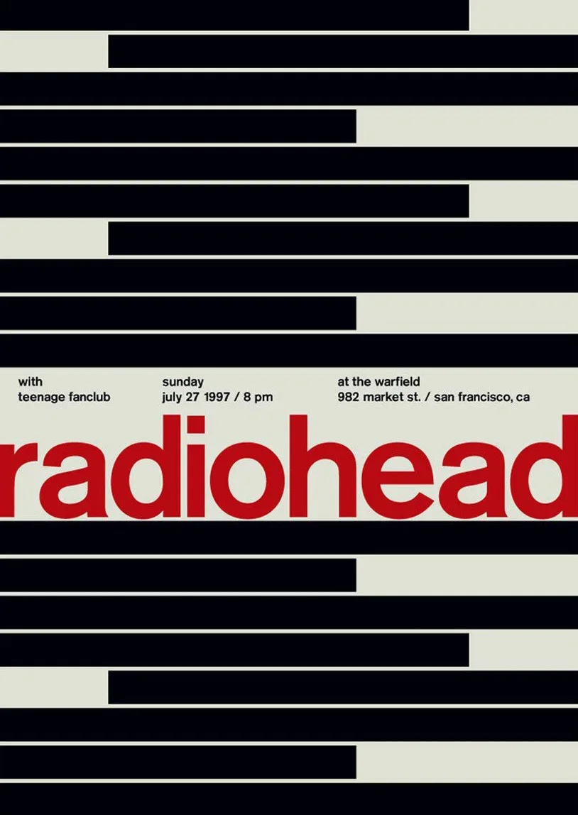 Radiohead vintage plakat muzyczny Wzór 7
