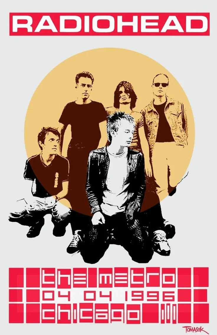 Radiohead vintage plakat muzyczny Wzór 8