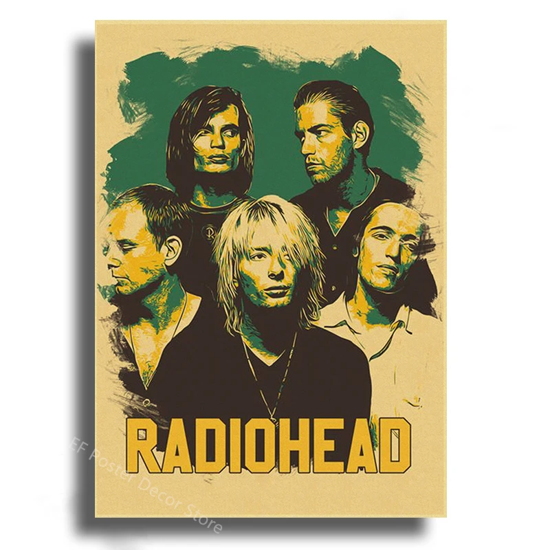 Plakat Radiohead - retro grafika muzyczna Czerwony