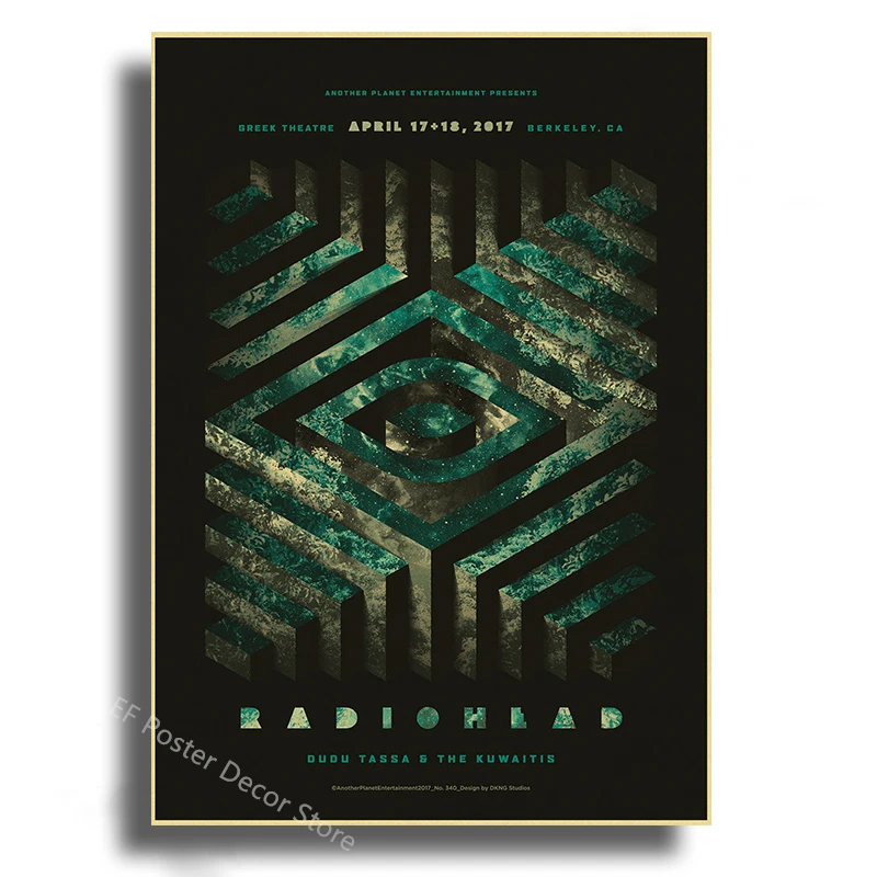 Plakat Radiohead - retro grafika muzyczna Jasnoszary